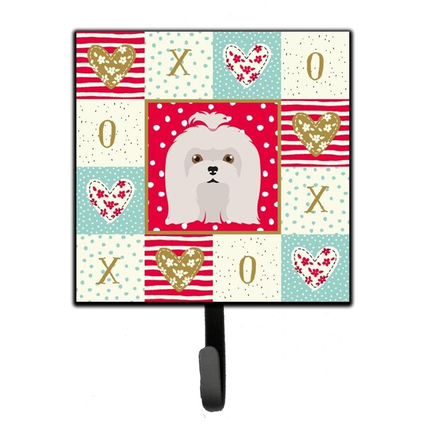 Carolines Treasures 4.25 x 1 x 7 in. Maltese Love Leash or Key Holder CK5217SH4 - main